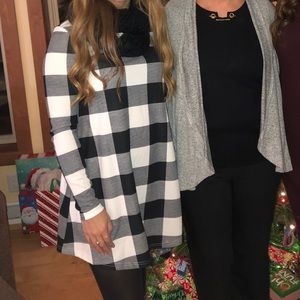 Black and white Checkered causal dress